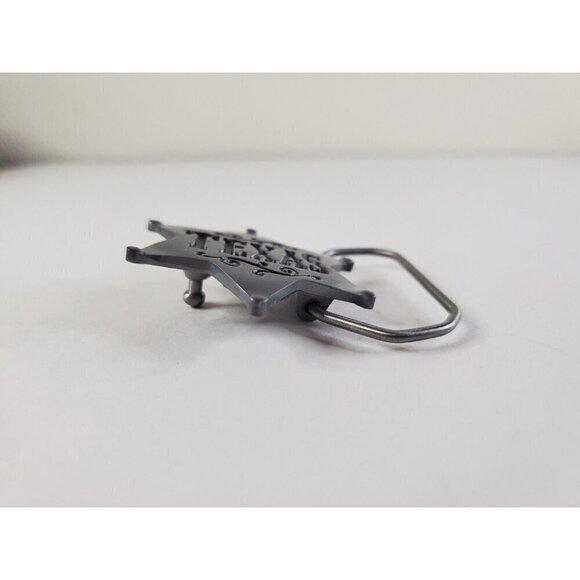 Vintage Belt Buckle Texas 6-point Star Sheriff Badge Pewter New Old Stock - Picture 2 of 7